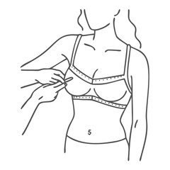 Detailed Bra Sizing Illustration for Lingerie and Apparel Brands