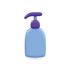 3d vector icon of a blue pump bottle for skin care and beauty products