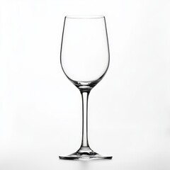 Empty wine glass on white background.