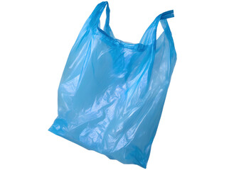 single empty blue plastic bag isolated on a transp.png