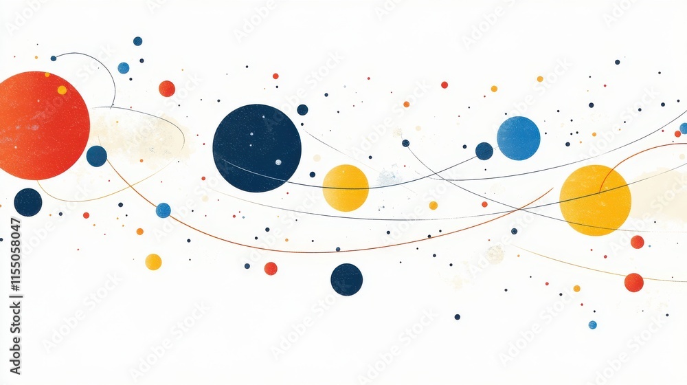 Poster abstract cosmic pattern with colorful planets and stars design