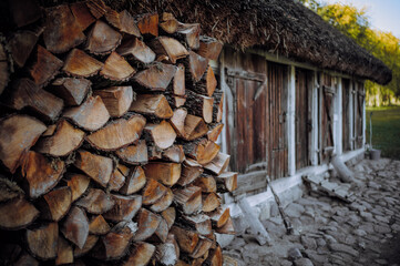 firewood, wood burning, chopping wood, wood stove, heating system, fireplace, winter warmth, log cabin, rural heating