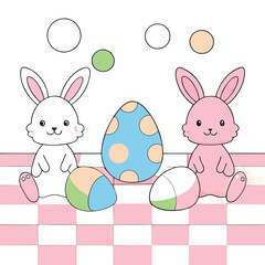 Celebrate Easter Day with this delightful collection of graphic elements in vector illustration style  Vector Illustration