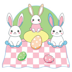 Celebrate Easter Day with this delightful collection of graphic elements in vector illustration style  Vector Illustration