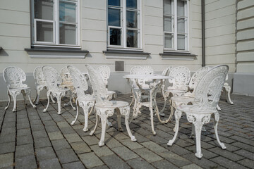 white chair, white chairs, chair, old chair, baroque chairs
