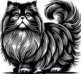 Obraz premium Maine Coon Cat vector black silhouette cricut design for T-shirt