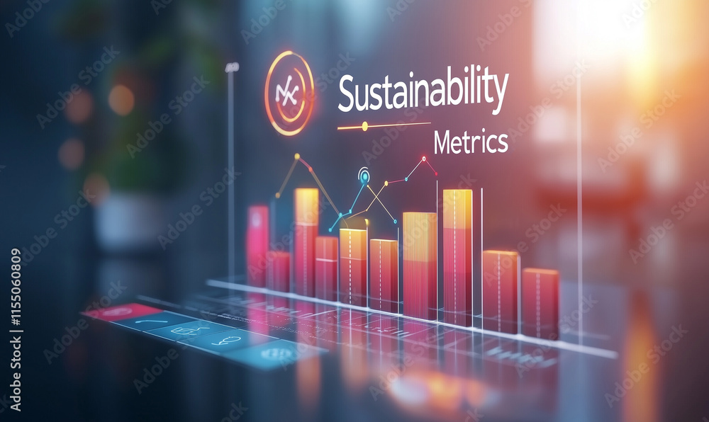 Poster analyzing sustainability metrics for green technology implementation in environmental policy framewo