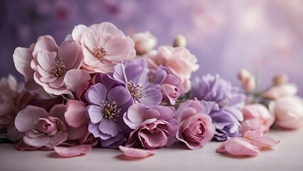 Beautiful Arrangement of Pastel Flowers on a Soft Background Capturing Elegant Floral Beauty