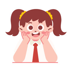 Cute Girl Elementary Student Illustration