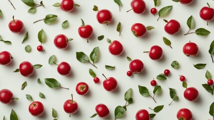 Red Apples and Green Leaves Pattern