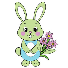 Celebrate Easter Day with this delightful collection of graphic elements in vector illustration style. Featuring Easter eggs, bunnies, spring flowers, and festive decorations