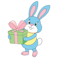 Celebrate Easter Day with this delightful collection of graphic elements in vector illustration style. Featuring Easter eggs, bunnies, spring flowers, and festive decorations