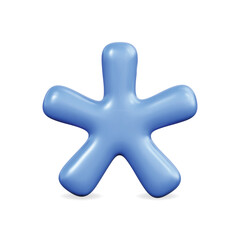 3d vector icon of a blue star shape, playful and modern design, perfect for graphics