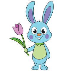 Celebrate Easter Day with this delightful collection of graphic elements in vector illustration style. Featuring Easter eggs, bunnies, spring flowers, and festive decorations