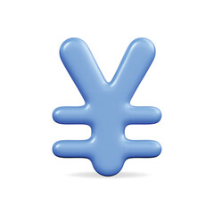 Obraz premium 3d vector icon of a blue yen symbol, representing currency and finance
