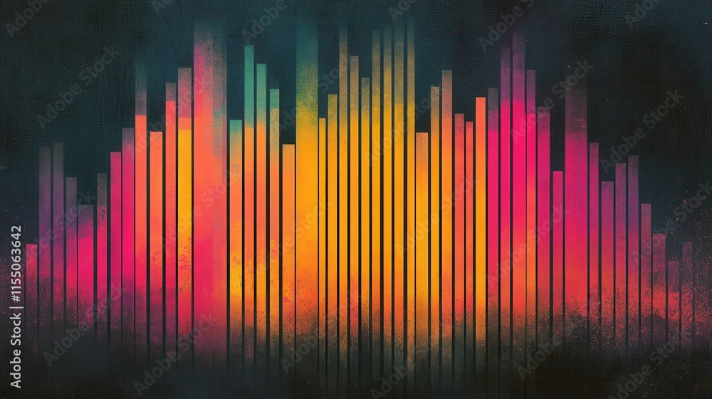 Poster abstract colorful sound wave pattern visual for music and art