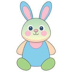 Obraz premium Celebrate Easter Day with this delightful collection of graphic elements in vector illustration style. Featuring Easter eggs, bunnies, spring flowers, and festive decorations