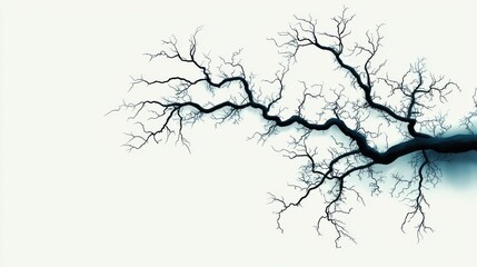 Fototapeta premium Haunting Silhouette of Twisted Bare Tree Branches Against Moody Winter Sky