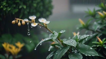 an image of a rain storm over the top of the jungle tree on the floor