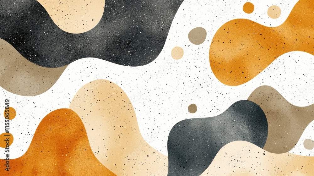 Poster mesmerizing abstract organic fluid shapes in dynamic colorful composition