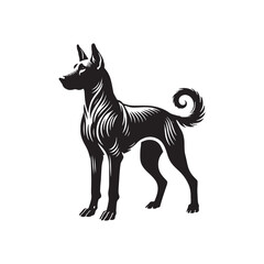 Minimalist Dog Vector - Illustration of Dog - Silhouette of dog.