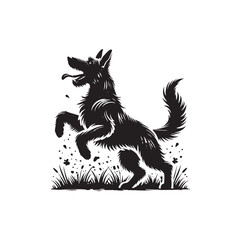 Minimalist Dog Vector - Illustration of Dog - Silhouette of dog.