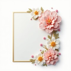Fototapeta premium Elegant Floral Wedding Invitation - A graceful greeting card design featuring vibrant flowers, perfect for weddings and special occasions.