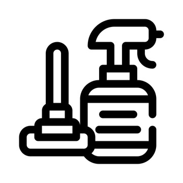 cleaning supplies outline black and white clip art preview