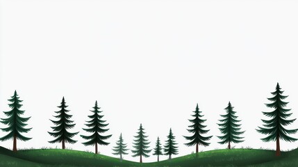 Obraz premium Majestic Evergreen Forest with Towering Pine Trees and Lush Foliage in Scenic Mountain Landscape