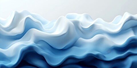 Fototapeta premium Abstract blue and white wavy background. (1)