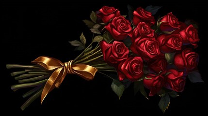 A Luxurious Bouquet of Crimson Roses