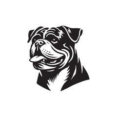 American Bull Dog  Silhouette - Minimalist American Bulldog Vector - dog illustration.