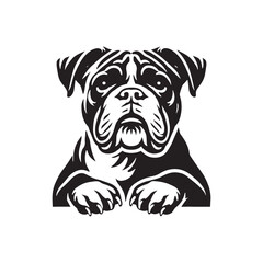 American Bull Dog  Silhouette - Minimalist American Bulldog Vector - dog illustration.