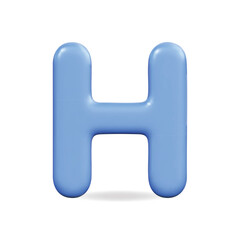 Fototapeta premium 3d vector icon of a blue rounded letter H, simple and modern in design