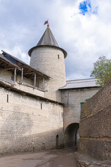 Pskov Kremlin. Fortress wall and tower of the Pskov Kremlin. High quality photo