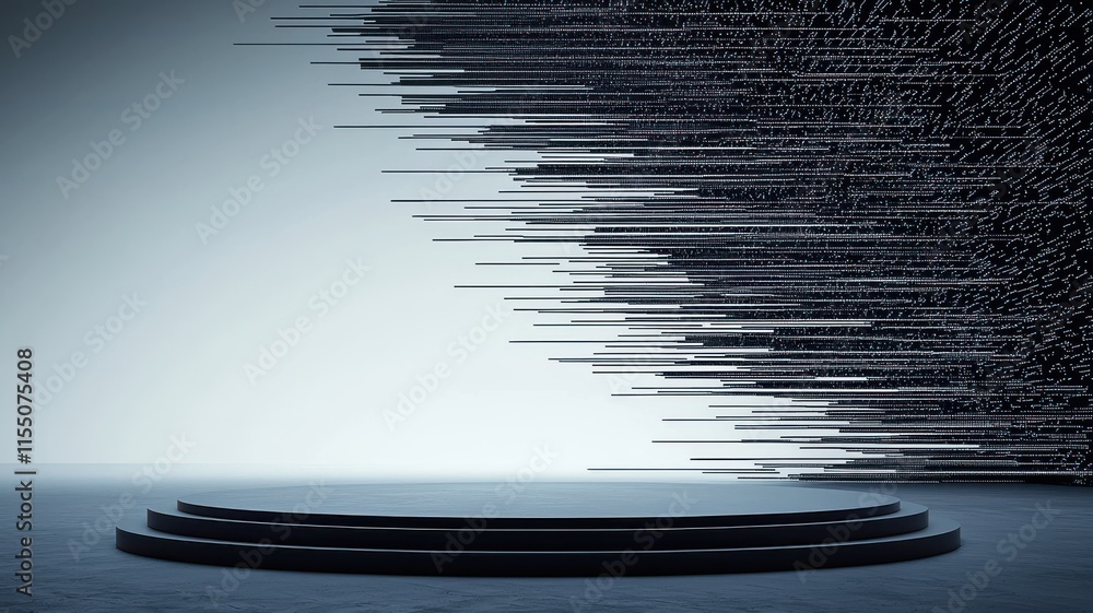 Aufkleber abstract stage design with dynamic 3d elements and textures.