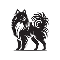 American Eskimo Dog Silhouette - Dog Vector - Minimalist Dog Illustration.