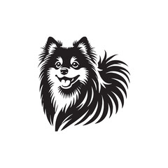 American Eskimo Dog Silhouette - Dog Vector - Minimalist Dog Illustration.