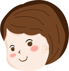 Fototapeta premium Cute Cartoon Boy Character Face
