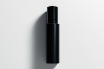 Sleek black spray bottle mockup on a minimalist white background