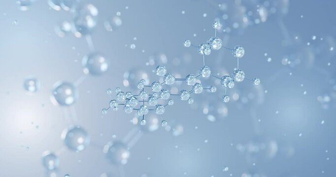 Linezolid, rotating 3D model of antibiotic, seamless looped video