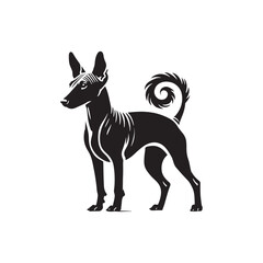 American Hairless Terrier Vector Silhouette - Dog Illustration.