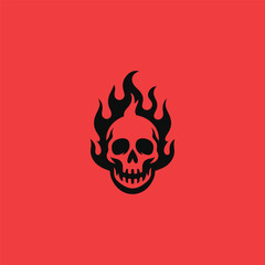 Burning skull logo