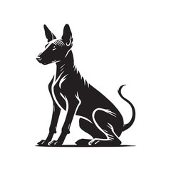American Hairless Terrier Vector Silhouette - Dog Illustration.