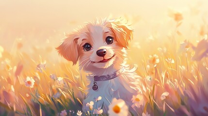 Dog Cartoon Illustration High Quality