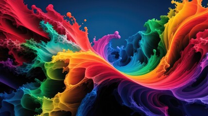Obraz premium Abstract Art of Vibrant Colors Blending in Fluid Motion