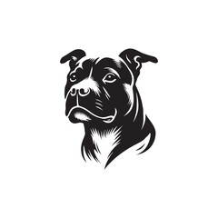American Pit Bull Terrier Vector - American Pit Bull Terrier Silhouette - Illustration of American Pit Bull Terrier