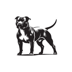 American Pit Bull Terrier Vector - American Pit Bull Terrier Silhouette - Illustration of American Pit Bull Terrier