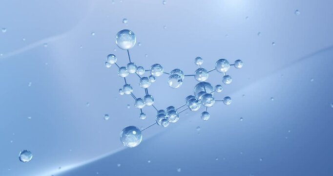Triiodothyronine rotating molecular structure, 3d model of molecule, thyroid hormone, looped video