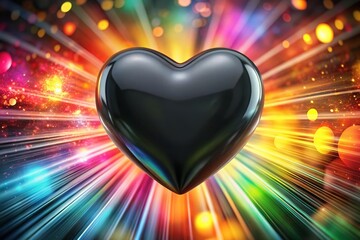 Black Heart Valentine's Day Vivid Colors AI Art